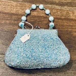 NWT Light Blue Beaded Handbag